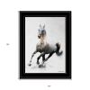 Galloping Stallion 2 Black Framed Print Wall Art