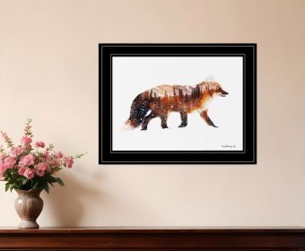 Arctic Red Fox 2 Black Framed Print Wall Art