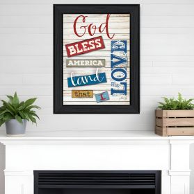 God Bless America 4 Black Framed Print Wall Art