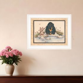 Gone Fishing 1 White Framed Print Wall Art