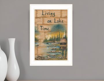 Living On The Lake 1 White Framed Print Wall Art