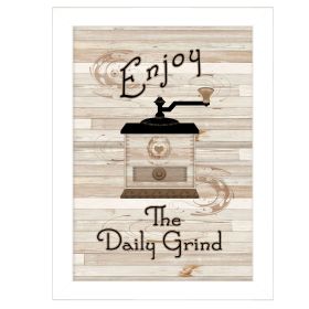 The Daily Grind 4 White Framed Print Kitchen Wall Art