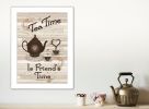 Tea Time 4 White Framed Print Kitchen Wall Art