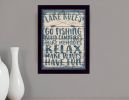 Lake Rules 2 Black Framed Print Wall Art