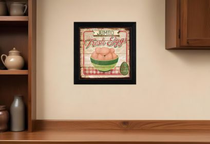 Jumbo Fresh Eggs Black Framed Print Wall Art