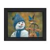 Snow Brother Snowman Black Framed Print Wall Art