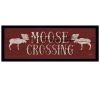 Moose Crossing Black Framed Print Wall Art