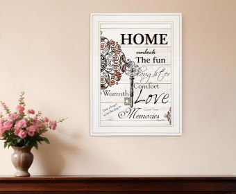 Home or Laughter 1 White Framed Print Wall Art