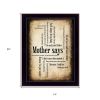 Mother Says 2 Black Framed Print Wall Art