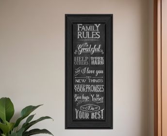 Family Rules 1 Black Framed Print Wall Art