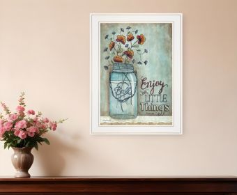 Enjoy the Little Things 1 White Framed Print Wall Art