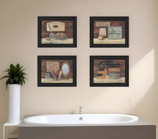 Set Of Four Bathroom I Black Framed Print Bathroom Wall Art