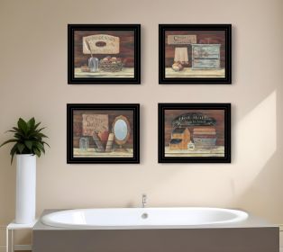 Set Of Four Bathroom COLLECTION I 2 Black Framed Print Bathroom Wall Art