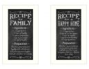 Set Of Two Family Recipe White Framed Print Wall Art