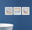 Set Of Three Shells II White Framed Print Bathroom Wall Art