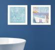 Set Of Two Wash White Framed Print Bathroom Wall Art