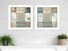 Set Of Two Sunshine Sand and Sea White Framed Print Wall Art