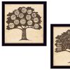 Set Of Two Family Trees Black Framed Print Wall Art