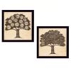 Set Of Two Family Trees Black Framed Print Wall Art