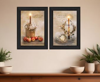 Set Of Two Love Farmhouse Black Framed Print Wall Art