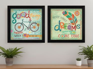 Set Of Two Good Things Black Framed Print Wall Art