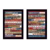 Set Of Two America Proud Faux Wood Plank Black Framed Print Wall Art