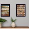 Set Of Two Family and Man Cave Rules 1 Black Framed Print Wall Art