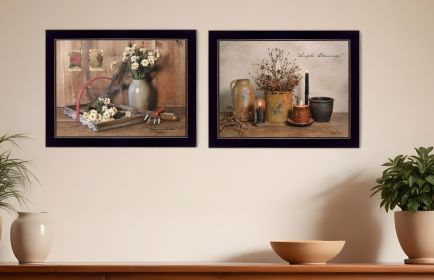 Set Of Two Simple Blessings Black Framed Print Wall Art