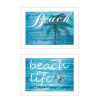 Set Of Two Beach Life 3 White Framed Print Wall Art