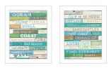 Set Of Two Live in The Present 5 White Framed Print Wall Art