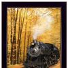 Set Of Two Vintage Locomotives Black Framed Print Wall Art