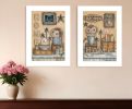 Set Of Two Where Family and Friends Gather II 2 White Framed Print Wall Art