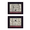 Set Of Two Hot Bath 9 Black Framed Print Bathroom Wall Art