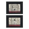 Set Of Two Hot Bath 1 Black Framed Print Bathroom Wall Art