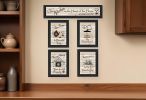 Set Of Five Kitchen Friendship Collection II 2 Black Framed Print Kitchen Wall Art