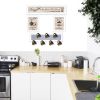 Set Of Four Kitchen Collection IV with Seven Peg Mug Rack 4 White Framed Print Kitchen Wall Art