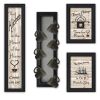 Set Of Four Kitchen Collection VII with Seven Peg Mug Rack 2 Black Framed Print Kitchen Wall Art