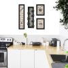 Set Of Four Kitchen Collection VII with Seven Peg Mug Rack 2 Black Framed Print Kitchen Wall Art