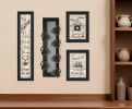 Set Of Four Kitchen Collection VII with Seven Peg Mug Rack 2 Black Framed Print Kitchen Wall Art