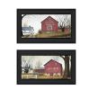 Set Of Two Antique Barn and Quilt Barn Black Framed Print Wall Art