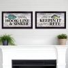 Set Of Two Fishing Combo 1 Black Framed Print Wall Art