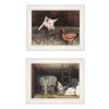 Set Of Two Bacon and Eggs 1 White Framed Print Wall Art