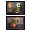 Set Of Two White or Red baskets 3 Black Framed Print Wall Art