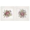 Set Of Two Floral Spray I and II White Framed Print Wall Art