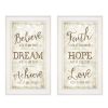 Set Of Two Faith or Believe 1 White Framed Print Wall Art