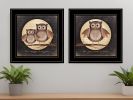 Set Of Two Owl Always Love and Need You 2 Black Framed Print Wall Art