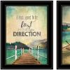 Set Of Two Right Direction or Adventure 2 Black Framed Print Wall Art