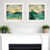 Set Of Two Lake or Sunshine 1 White Framed Print Wall Art