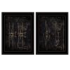 Set Of Two Airplane Patent I and II 2 Black Framed Print Wall Art