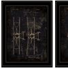 Set Of Two Airplane Patent I and II 2 Black Framed Print Wall Art